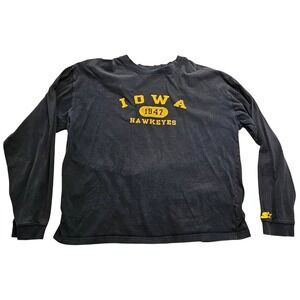 Vintage Starter Iowa Hawkeyes Mens XL Black Yellow 1847 Graphic Tee